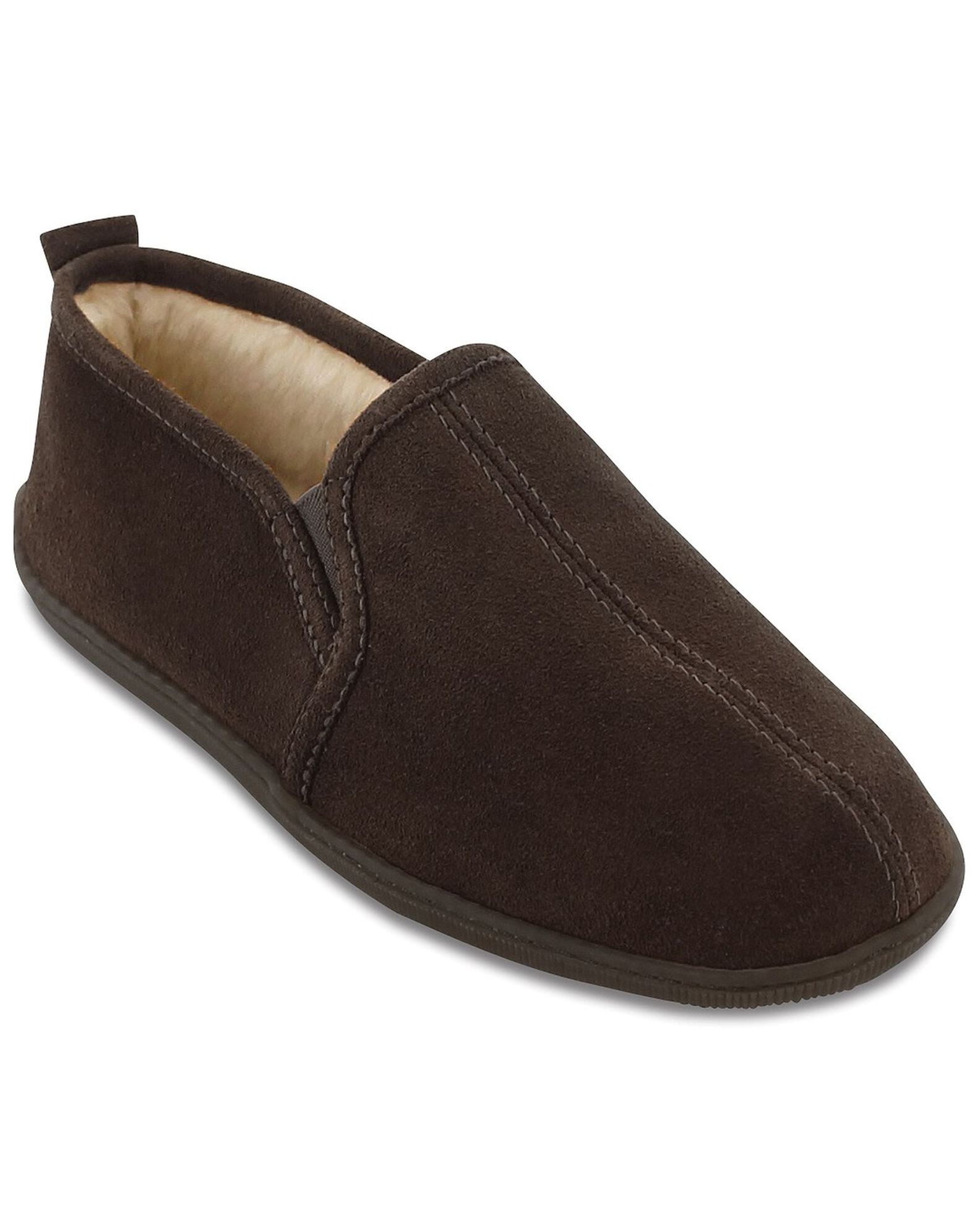 Image #1 - Minnetonka Men's Pile Lined Romeo Slippers, Chocolate, hi-res
