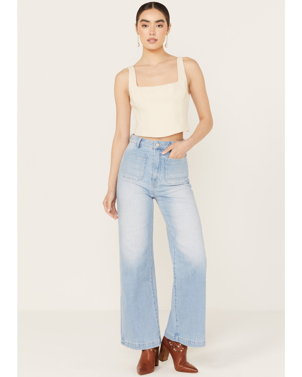 Image #1 - Rolla's Women's Light Wash High Rise Sailor Jeans, Light Blue, hi-res