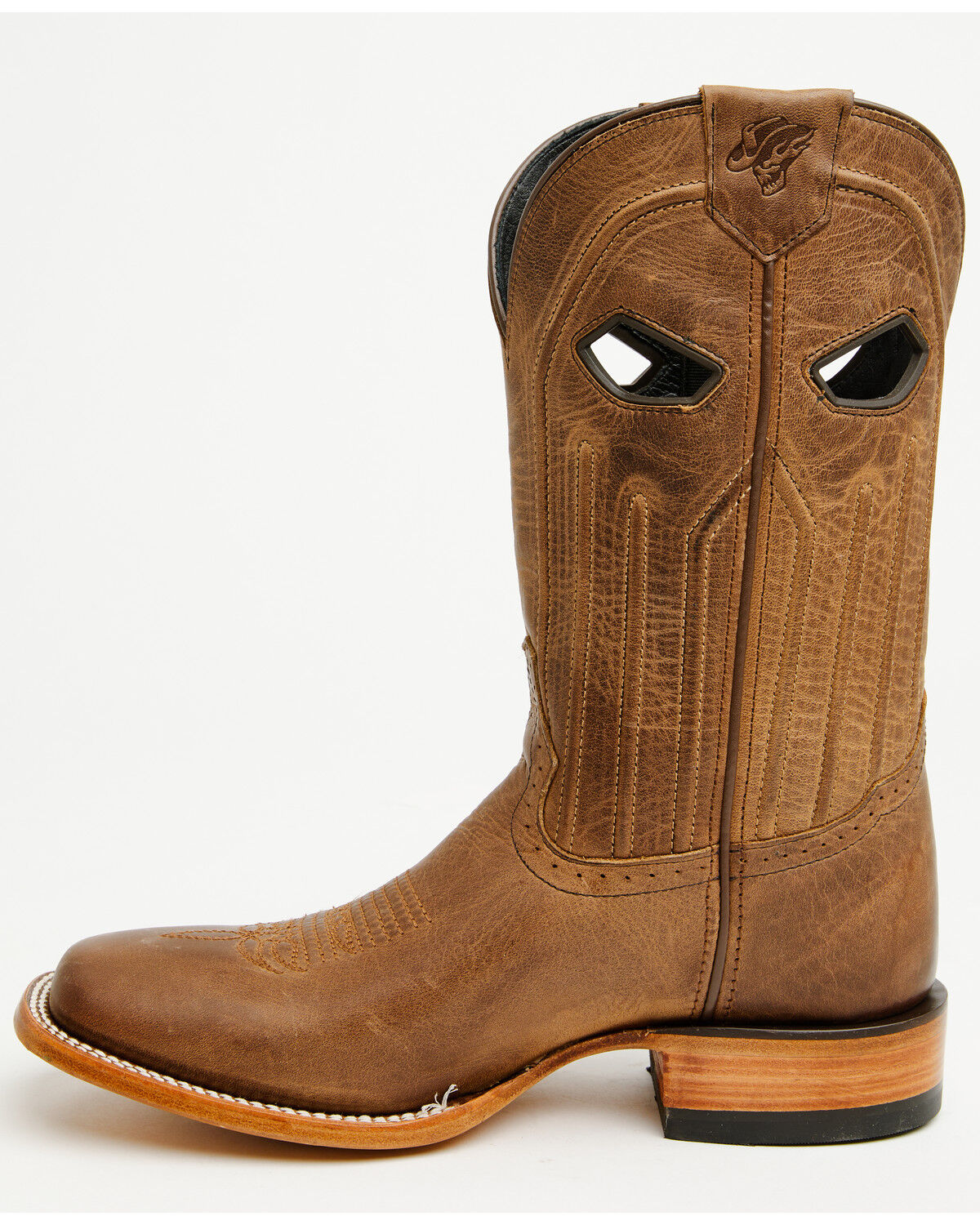 Image #3 - Phantom Rider Men's Roper Western Boots - Broad Square Toe, Caramel, hi-res
