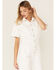 Image #1 - Free People Women's Marci Short Sleeve Button Down Jumpsuit, White, hi-res