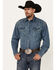 Image #1 - Stetson Men's Denim Long Sleeve Snap Western Shirt, Denim, hi-res