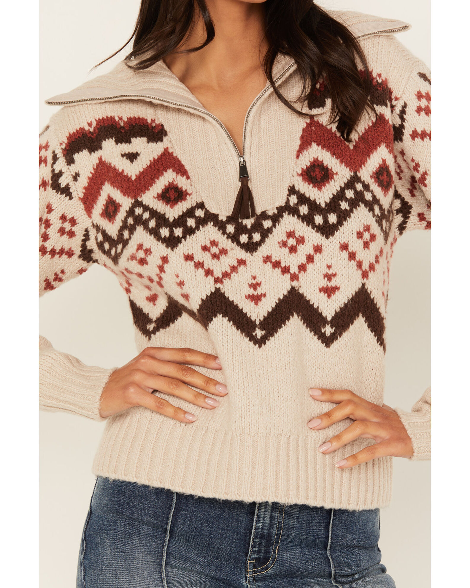 Idyllwind Women's Addison 1/4 Zip Southwestern Print Sweater