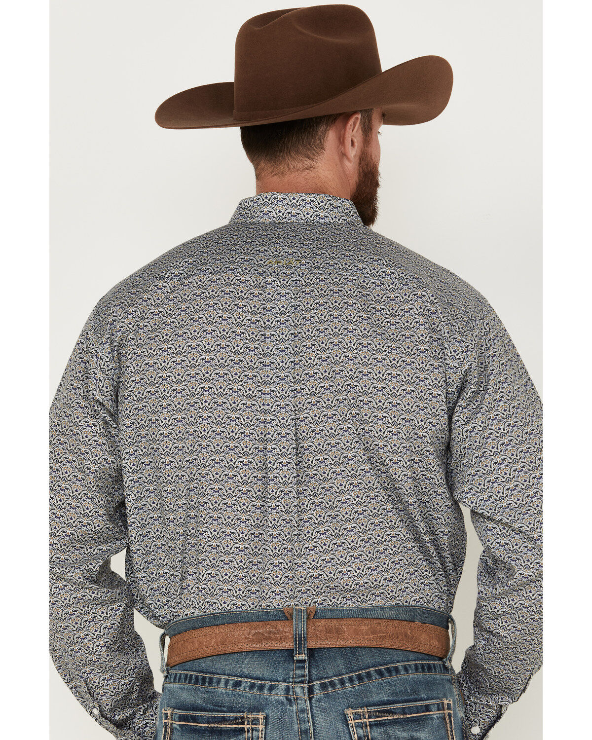 Image #4 - Ariat Men's Iver Floral Print Wrinkle Free Long Sleeve Button Down Shirt, , hi-res