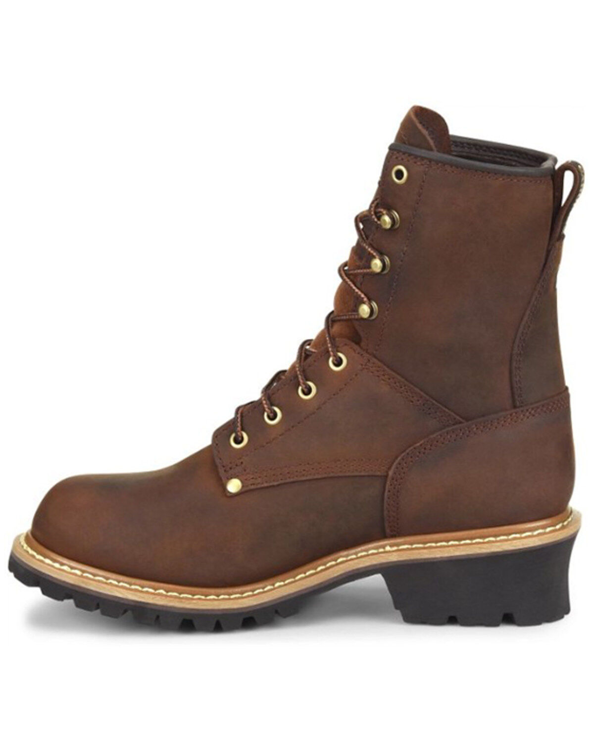 Image #3 - Carolina Men's Logger 8" Steel Toe Work Boots, Brown, hi-res