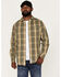 Image #1 - Resistol Men's Boulder Large Plaid Button Down Western Shirt, Sage, hi-res