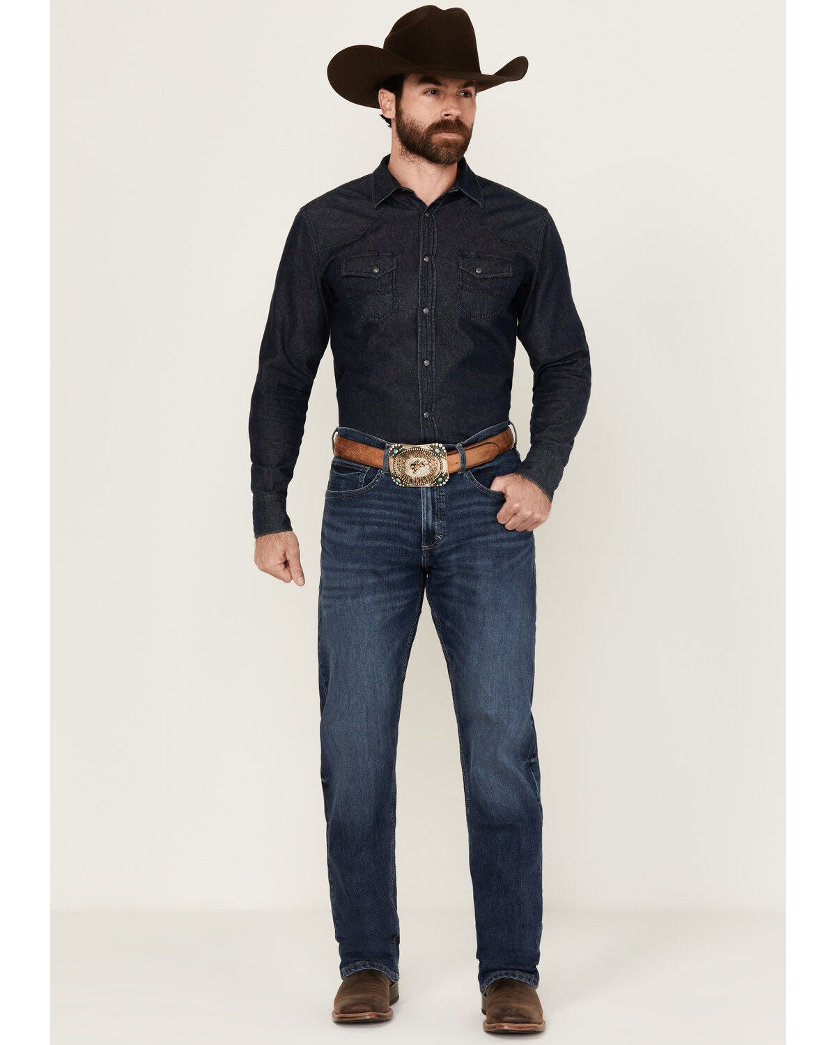 Wrangler 20X Men's Warren Medium Wash Slim Straight Stretch Denim Jeans, Medium Wash, hi-res