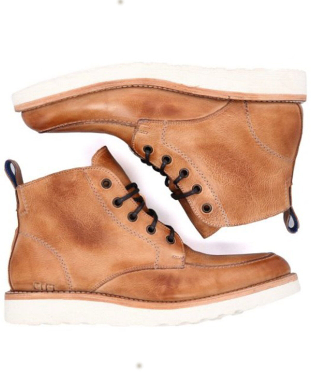 Image #3 - Bed Stu Men's Lincoln Western Casual Boots - Round Toe, Tan, hi-res