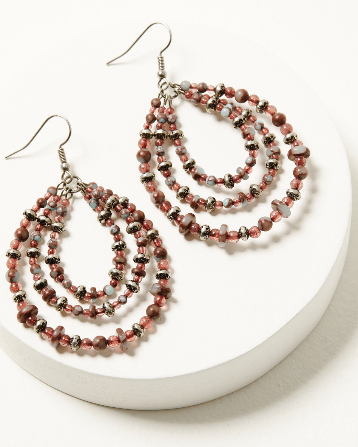 Shyanne Women's Strawberry Skies Beaded Earrings, Dark Pink, hi-res