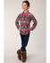 Image #3 - Roper Girls' Multi Floral and Stripe Long Sleeve Snap Western Shirt, Multi, hi-res