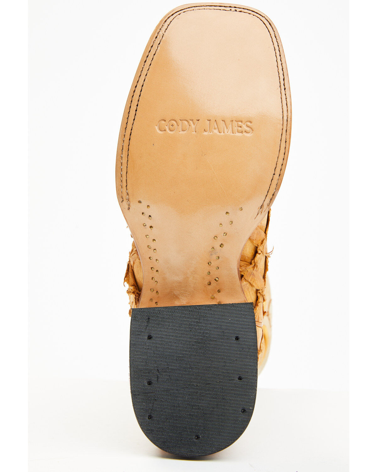 Image #7 - Cody James Men's Exotic Pirarucu Western Boots - Broad Square Toe, Yellow, hi-res