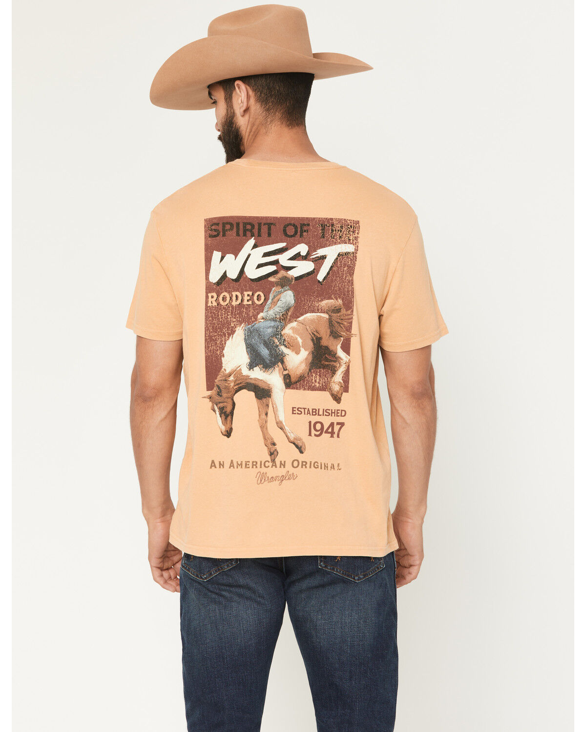 Image #1 - Wrangler Men's Spirit of the West Short Sleeve Graphic T-Shirt, Gold, hi-res