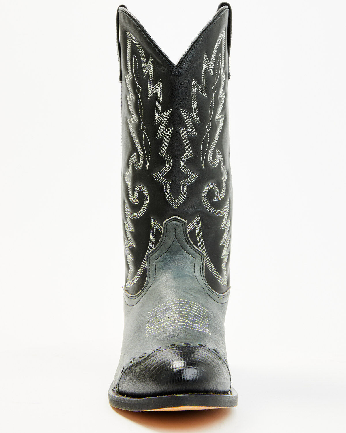 Image #4 - Laredo Men's Lizard Print Wingtip Western Boots - Round Toe, Grey, hi-res