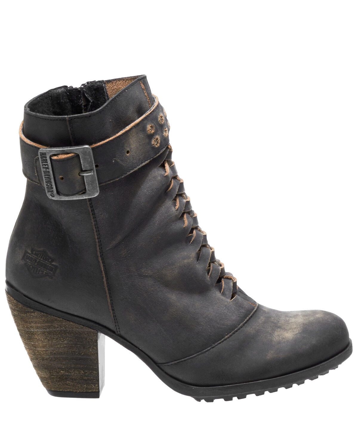 Image #2 - Harley Davidson Women's Calkins Moto Boots - Round Toe, , hi-res