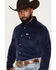 Image #2 - Sendero Provisions Men's Wyatt Solid Corduroy Long Sleeve Snap Western Shirt, Navy, hi-res