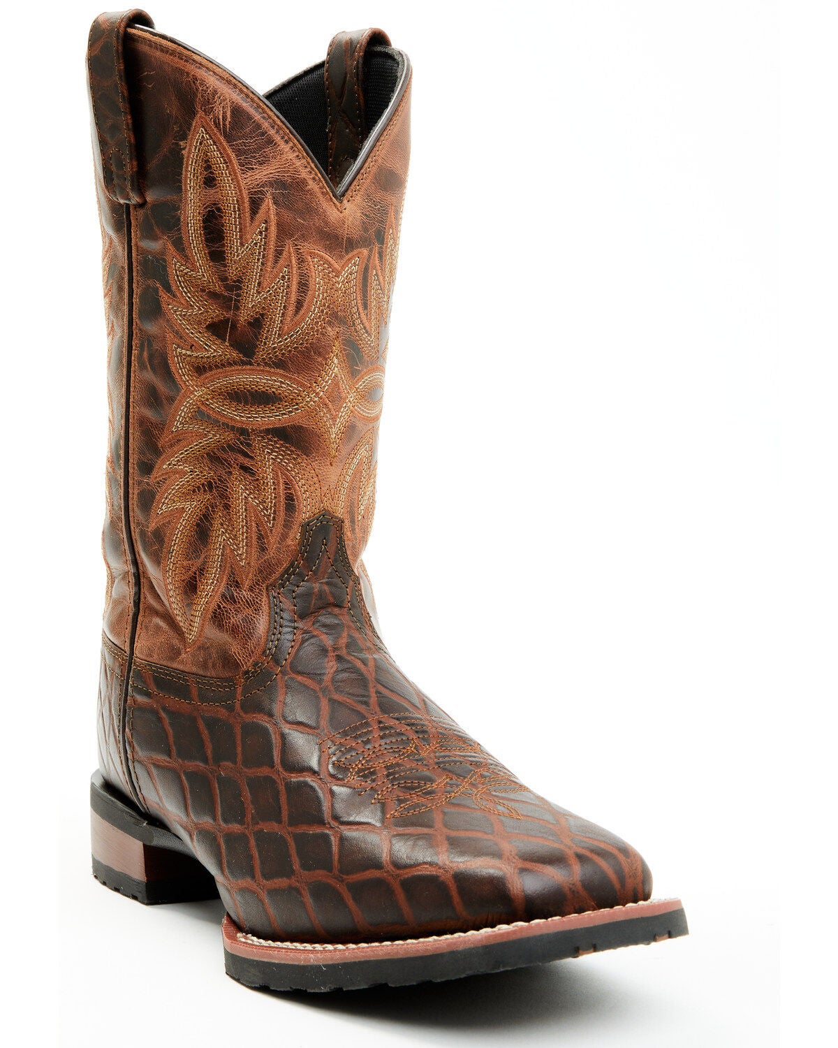 Laredo Men's Western Boots - Broad Square Toe, Brown, hi-res