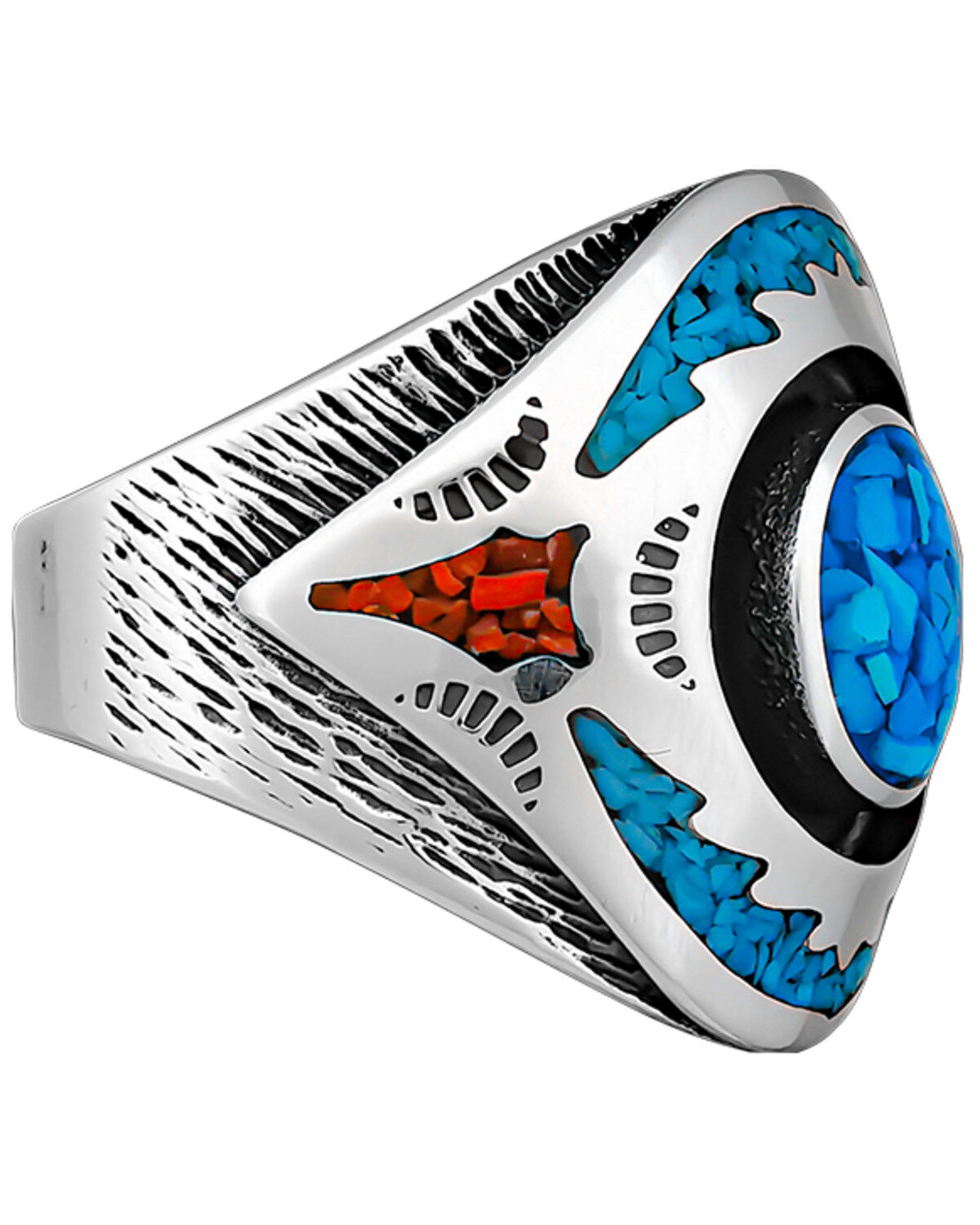 Image #2 - Silver Legends Women's Turquoise and Coral Southwestern Ring, Turquoise, hi-res