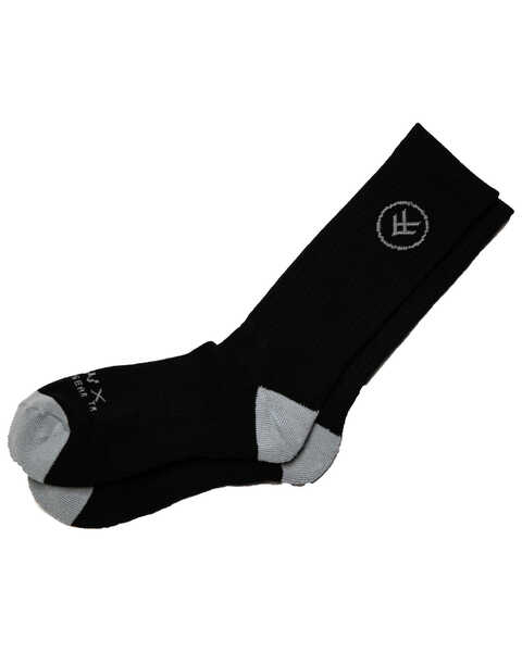 Hawx® Men's 3 Pack Moisture Management Speed Dry Crew Socks, Black, hi-res