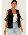 Image #1 - Maggie Sweet Women's Guajira Floral Fringe Vest, Black, hi-res