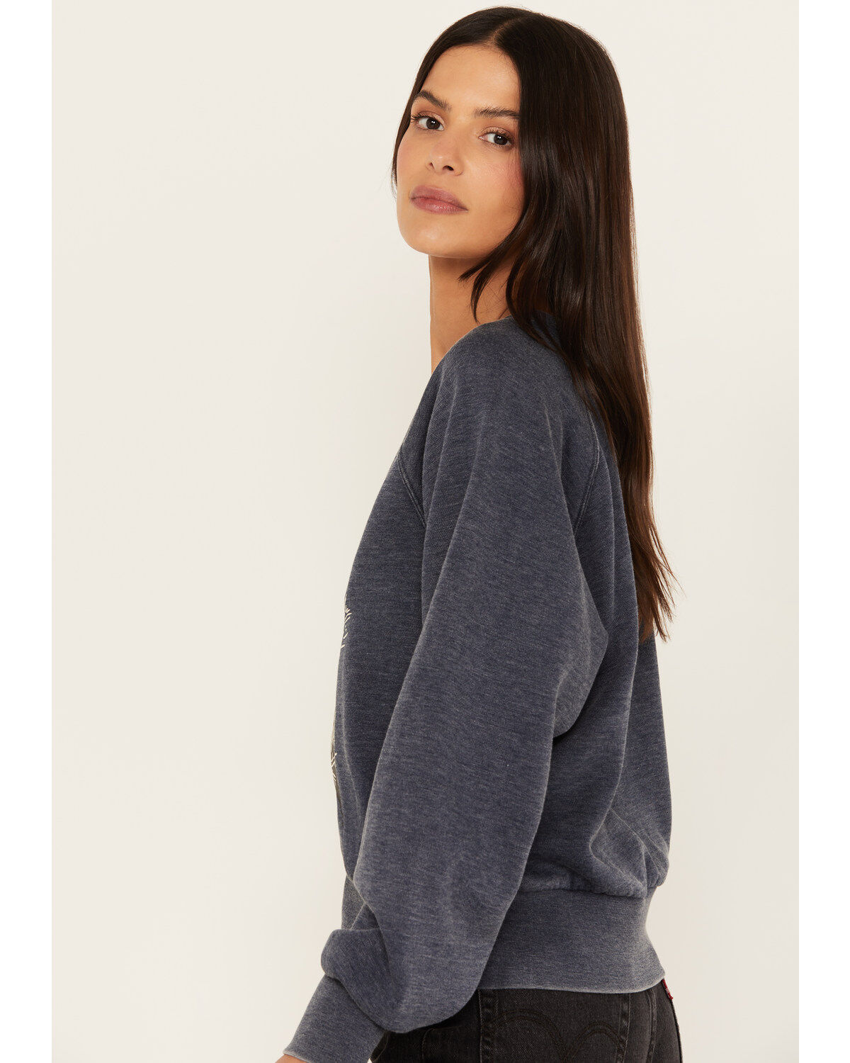 Image #2 - Cleo + Wolf Women's Liberty Park Fleece Pullover, Navy, hi-res