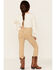 Hayden Girls' Checkered Plaid Print Stretch Pull On Pants , Mustard, hi-res