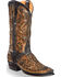 El Dorado Men's Handmade Black and Tan Inlay Cowboy Boots – Snip Toe , , hi-res