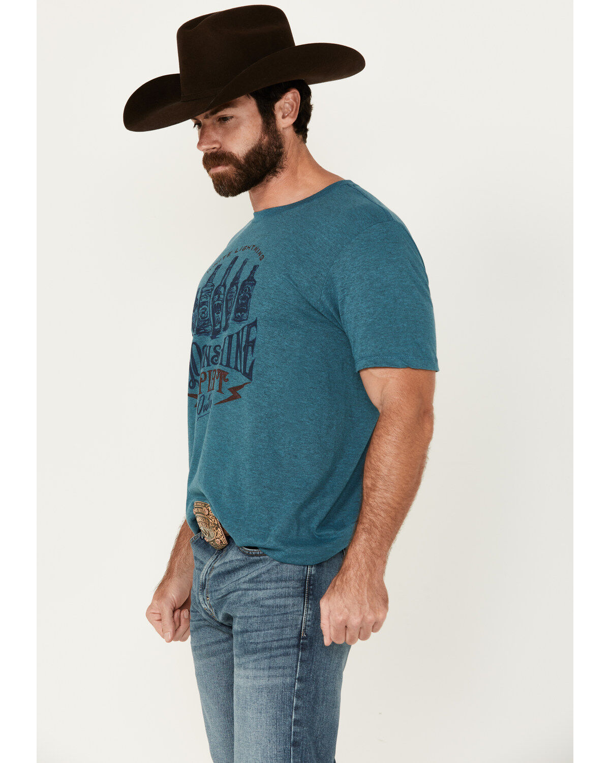 Image #3 - Moonshine Spirit Men's White Lightning Short Sleeve Graphic T-Shirt, Light Grey, hi-res