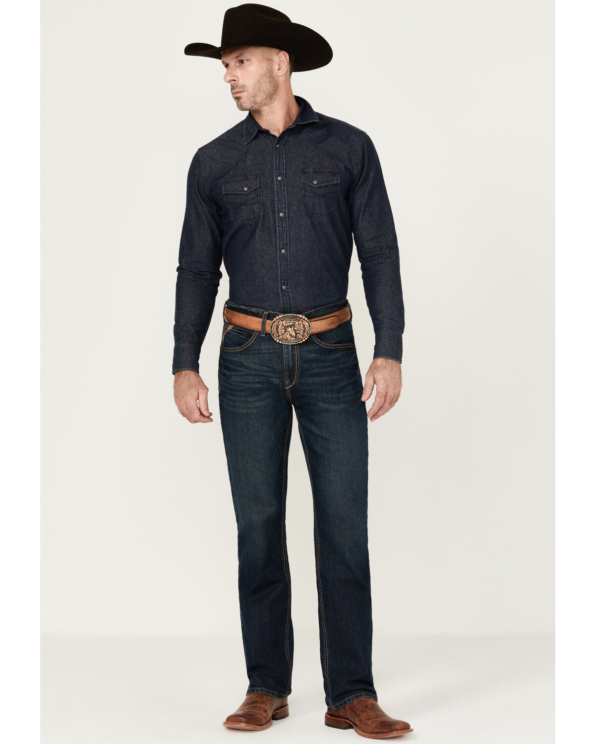 Ariat Men's M2 Bodie Murphy Dark Wash Traditional Relaxed Bootcut Stretch Denim Jeans, Dark Wash, hi-res