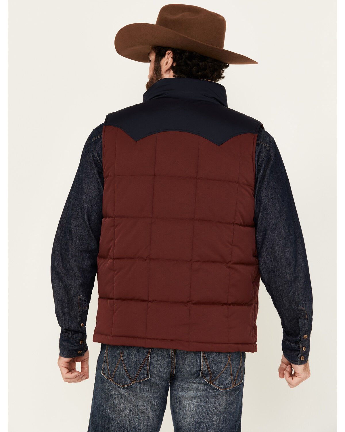 Image #4 - Kimes Ranch Men's Muir Trail Colorblock Quilted Vest, Burgundy, hi-res