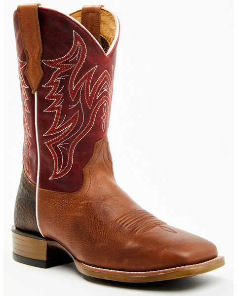 Cody James Men's Hoverfly Western Performance Boots - Broad Square Toe, Red/brown, hi-res