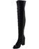 Image #2 - Milwaukee Leather Women's Open Toe Front Knee High Boots - Round Toe, Black, hi-res