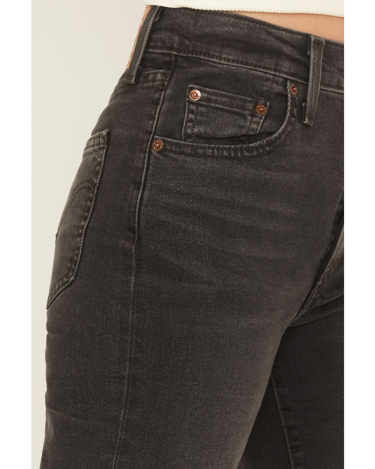 Image #2 - Levi's Women's Cut and Dry Ribcage Bell Bottom Flare Denim Jeans, Black, hi-res