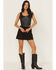 Image #1 - Shyanne Women's Faux Suede Mini Skort, Black, hi-res