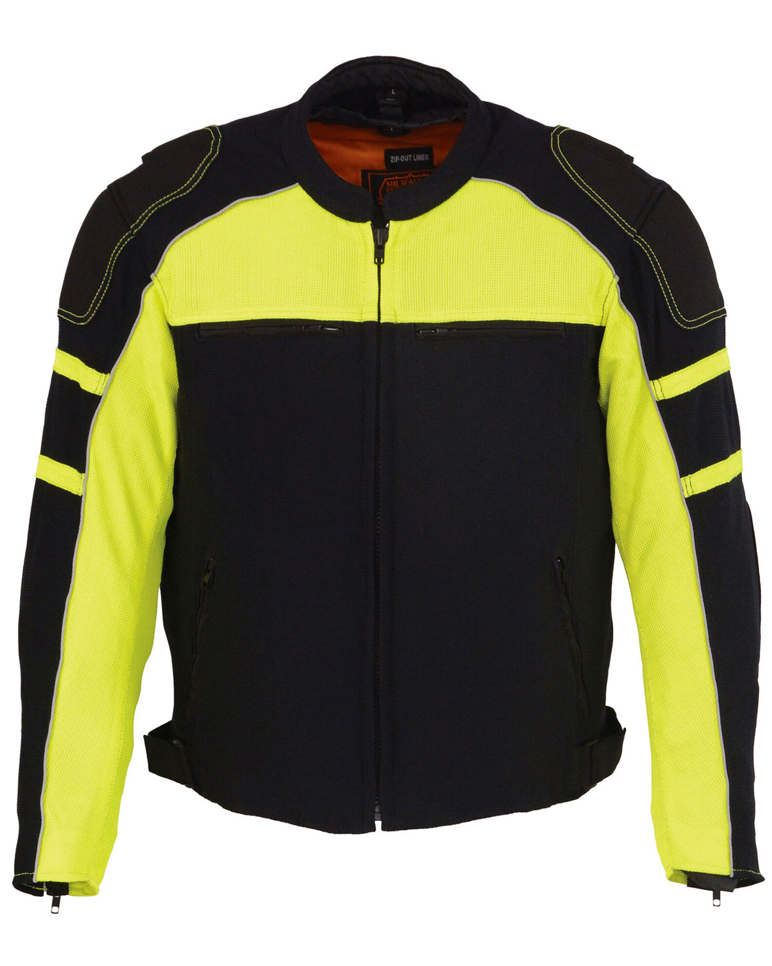 Image #5 - Milwaukee Leather Men's Mesh Racing Jacket with Removable Rain Jacket Liner - 4X, , hi-res