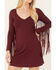 Image #3 - Idyllwind Women's Briar Dancing Fringe Mini Dress, Maroon, hi-res