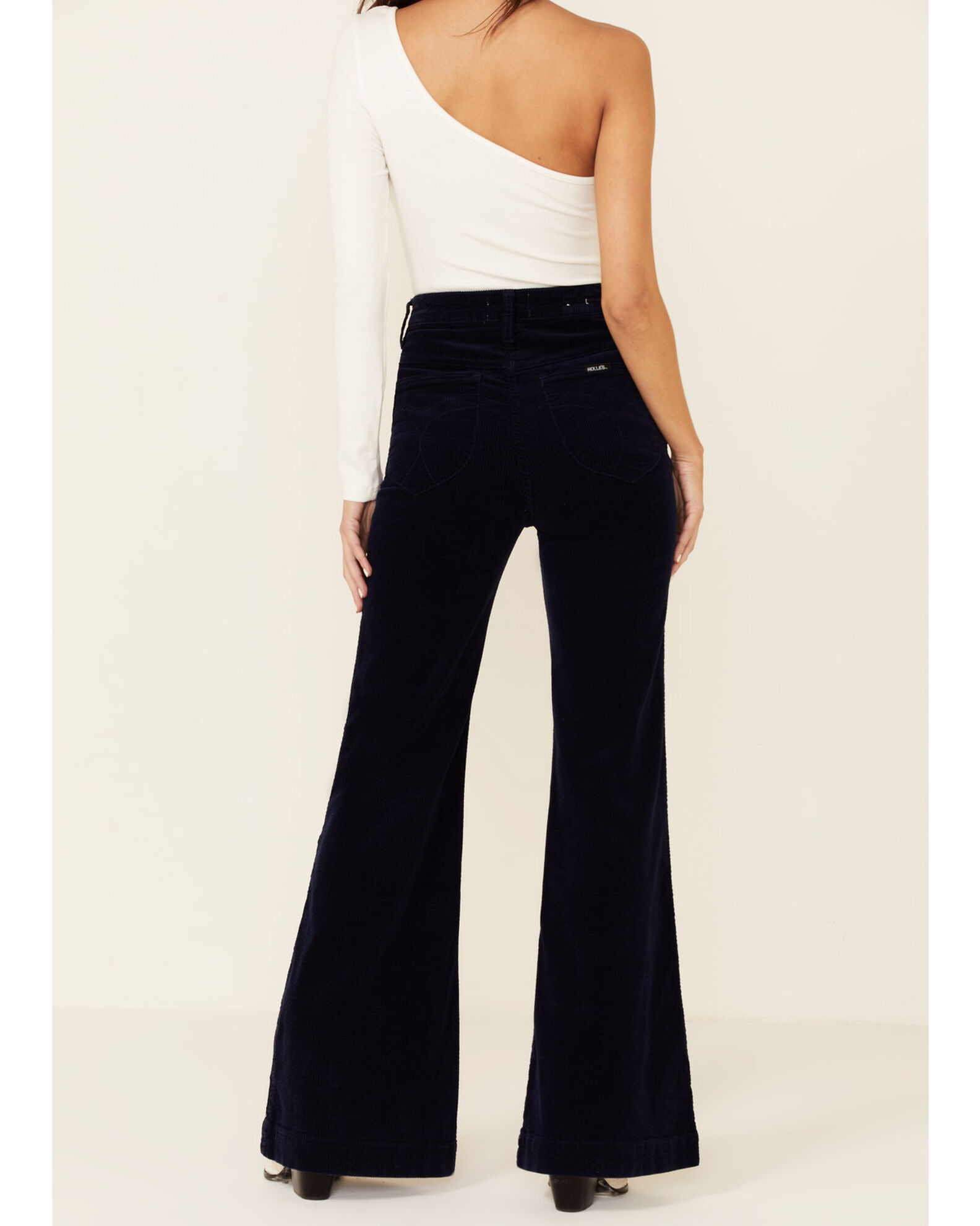 Image #4 - Rolla's Women's Eastcoast Corduroy Flare Leg Jeans, Navy, hi-res
