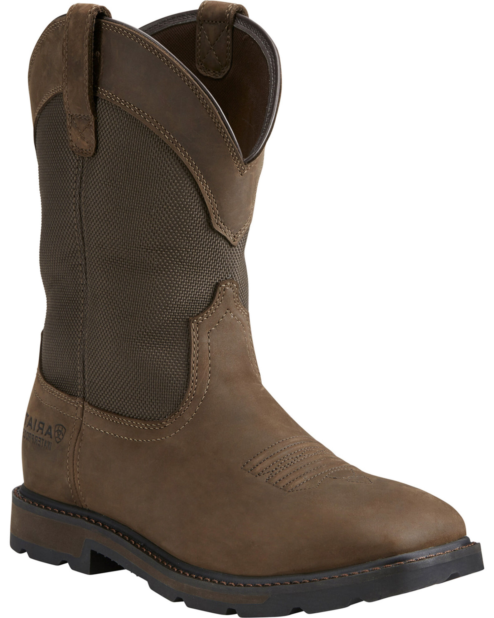 Waterproof steel toe cowboy boots top