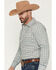 Image #2 - Rock & Roll Denim Men's Medallion Print Long Sleeve Snap Stretch Western Shirt, Teal, hi-res