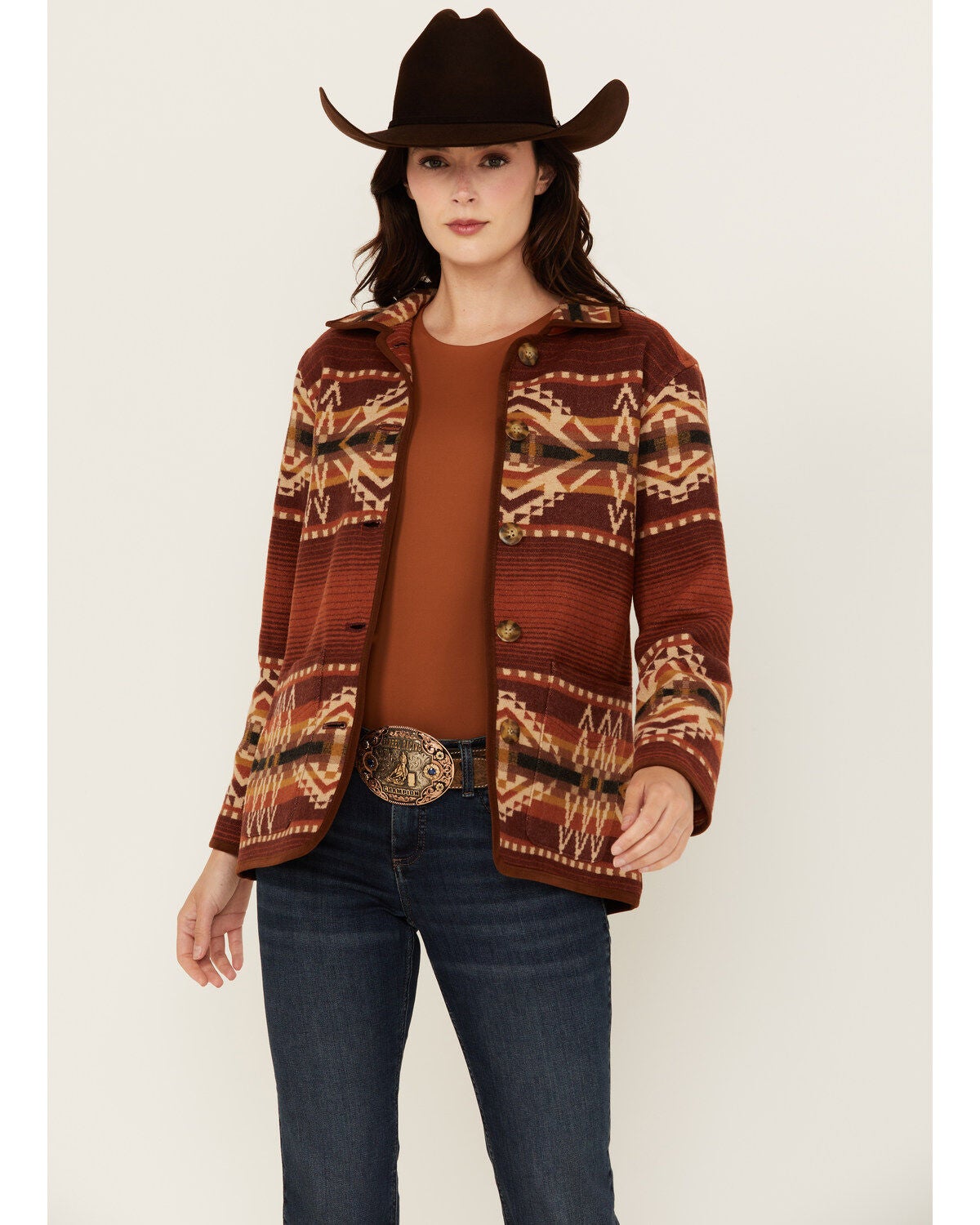 Pendleton Women's Reversible Printed Jacket, Rust Copper, hi-res