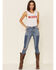 Wondery Women's Wild Bar Graphic Muscle Tank Top , White, hi-res