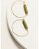 Ink + Alloy Women's Beaded Ceramic Half Moon Hoop Earrings, Olive, hi-res