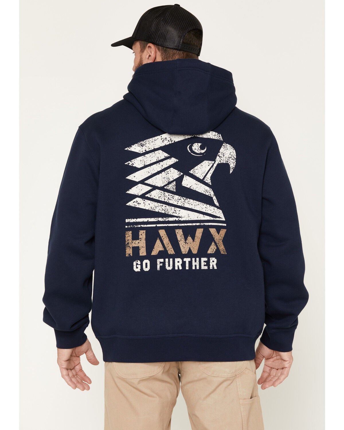Image #1 - Hawx Men's Hawk Fleece Hooded Sweatshirt, Navy, hi-res
