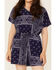 Hayden Girls' Bandana Print Romper, Blue, hi-res
