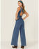 Image #4 - Flying Tomato Women's Denim Medium Wash Tie Back Jumpsuit, Medium Wash, hi-res