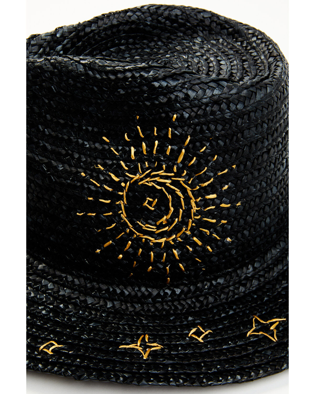 Image #2 - Shyanne Women's Celestial Sunshine Straw Western Fedora, Black, hi-res