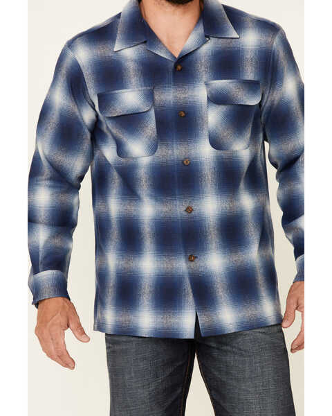 Pendleton Men's Plaid Long Sleeve Snap Western Shirt , Blue, hi-res