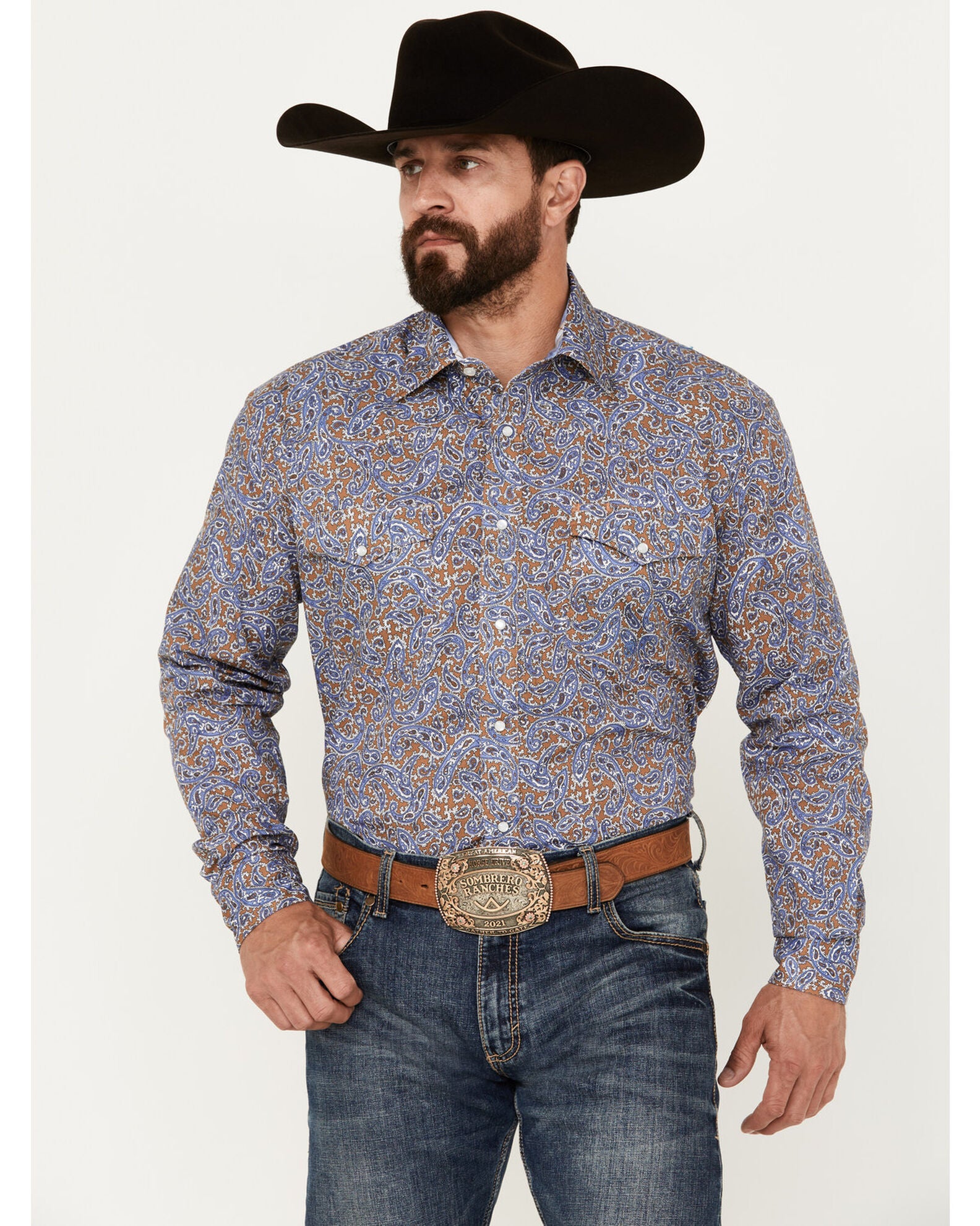 Roper - Mens Long Sleeve Shirt Amarillo Forest Western main image 0