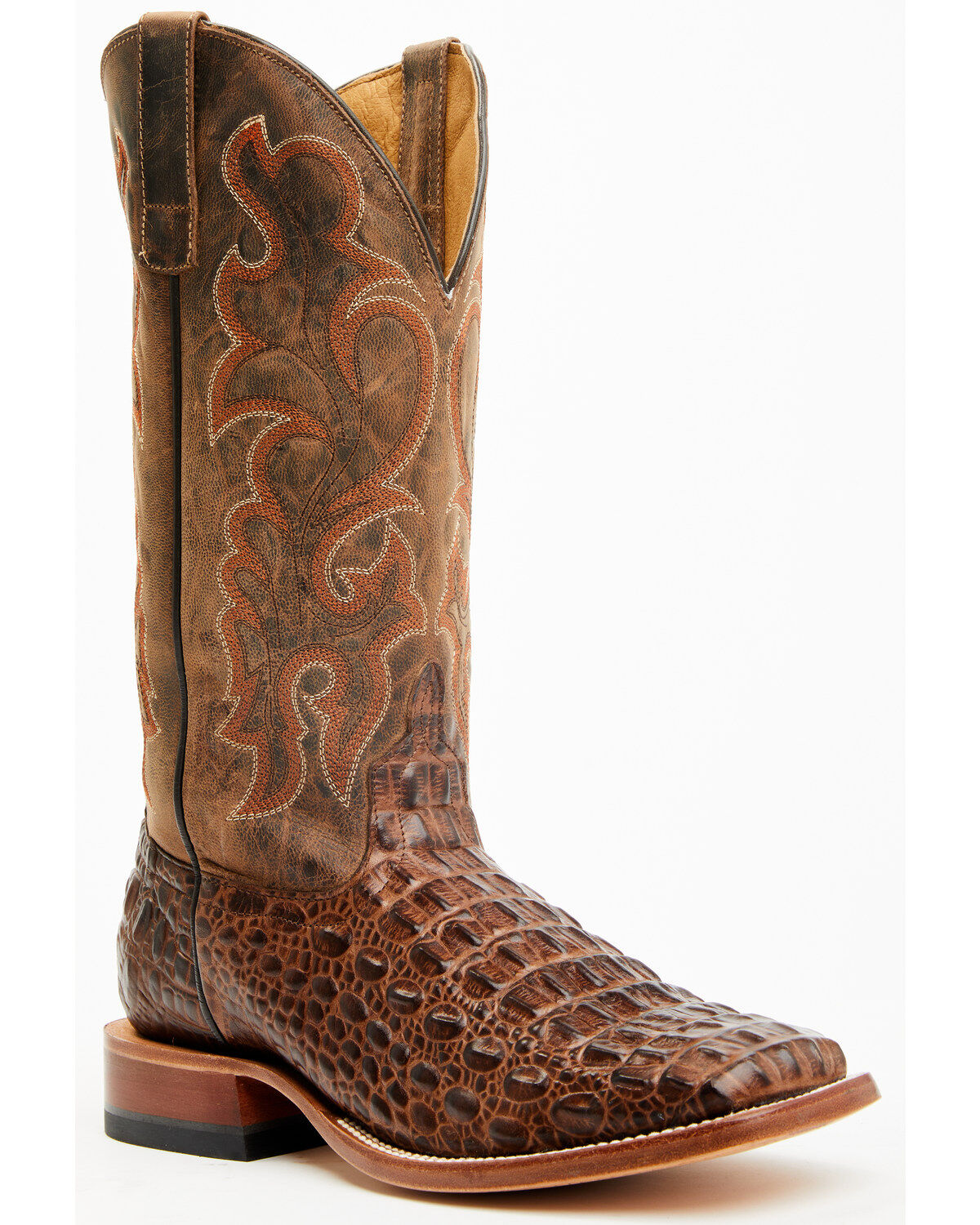 Horse Power by Anderson Bean Men's Crocodile Print Boots, Brown, hi-res