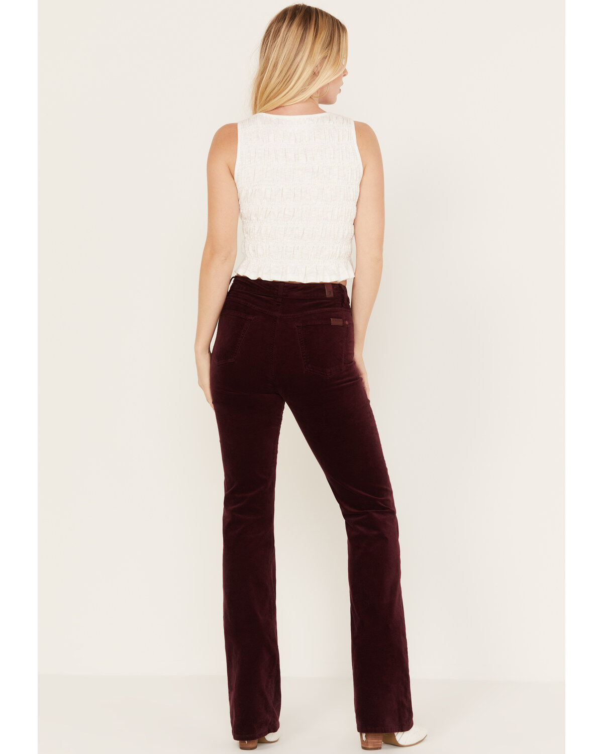 Image #3 - 7 For All Mankind Women's High Rise Velvet Lisha Bootcut Jeans, Burgundy, hi-res
