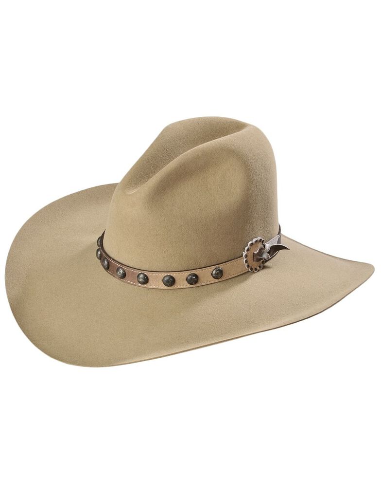 Stetson Men's 4X Broken Bow Buffalo Felt Cowboy Hat, Buck Tan, hi-res