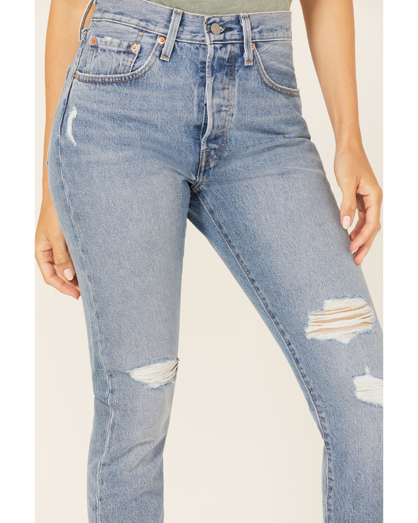 501 skinny distressed light wash jeans levi's deals